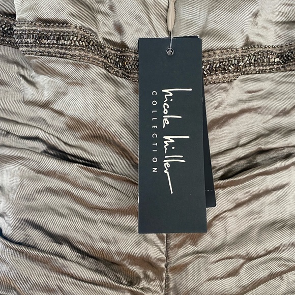 Nicole Miller Collection dress. New, never worn. Ruche fabric, beaded detail. - Picture 4 of 6